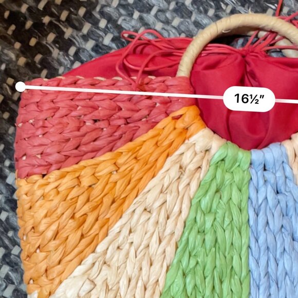 Rainbow drawstring straw bag - Picture 8 of 8